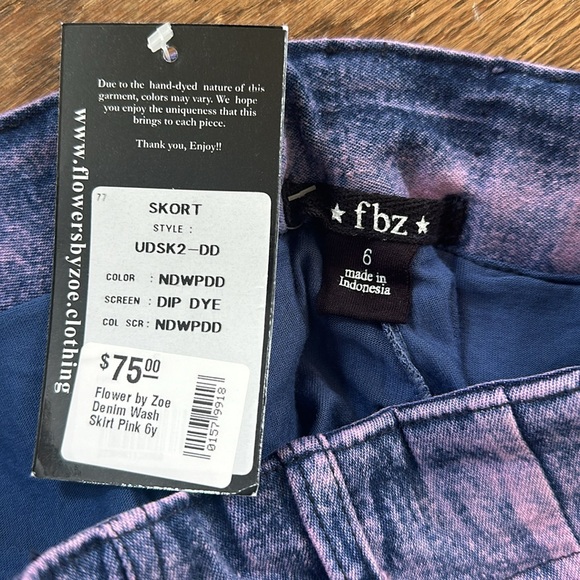 Flowers By Zoe Denim Skirt Blue & Pink - Picture 7 of 10